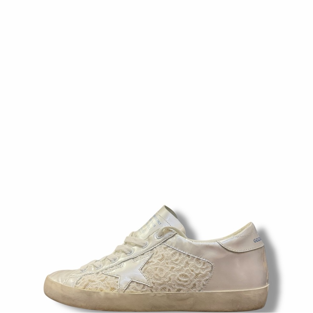 Golden Goose Superstar Pearlized Leather Lace Sneakers